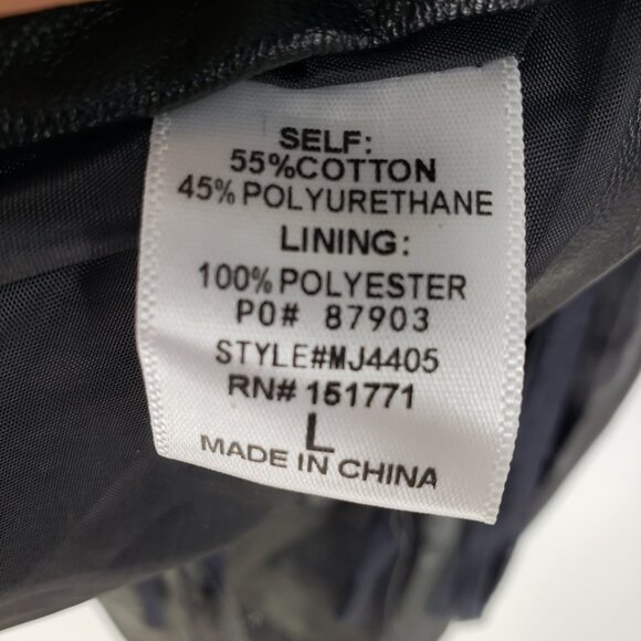 Judith March Faux Leather Fringe Trim Jacket L Rhinestone Snake Black Red - Picture 9 of 9